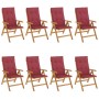 Reclining garden chairs and cushions 8 pcs solid teak wood by vidaXL, Garden chairs - Ref: Foro24-3196532, Price: 1,00 €, Dis...