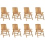 Reclining garden chairs and cushions 8 pcs solid teak wood by vidaXL, Garden chairs - Ref: Foro24-3196532, Price: 1,00 €, Dis...