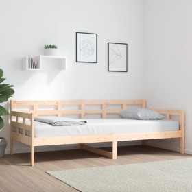 Solid pine wood sofa bed 90x200 cm by vidaXL, Beds and slatted bases - Ref: Foro24-820357, Price: 102,95 €, Discount: %