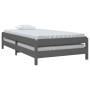 Cama apilable de madera pino maciza gris 90x200 cm de vidaXL, Camas y somieres - Ref: Foro24-820394, Precio: 134,41 €, Descue...