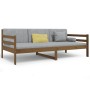 Honey brown solid pine wood sofa bed 90x190 cm by vidaXL, Beds and slatted bases - Ref: Foro24-814642, Price: 120,46 €, Disco...