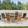 Reclining garden chairs and cushions 6 pcs solid teak wood by vidaXL, Garden chairs - Ref: Foro24-3196515, Price: 806,72 €, D...