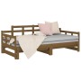 Sofá cama extraíble madera maciza pino marrón miel 2x(90x190)cm de vidaXL, Camas y somieres - Ref: Foro24-820355, Precio: 185...