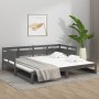 Removable sofa bed solid gray pine wood 2x(80x200) cm by vidaXL, Beds and slatted bases - Ref: Foro24-820319, Price: 184,99 €...