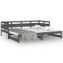 Sofá cama extraíble madera maciza de pino gris 2x(80x200) cm de vidaXL, Camas y somieres - Ref: Foro24-820319, Precio: 184,73...