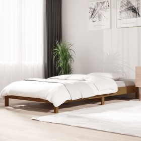 Honey brown solid pine wood stackable bed 90x190 cm by vidaXL, Beds and slatted bases - Ref: Foro24-820405, Price: 109,59 €, ...