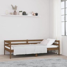 Sofá cama de madera maciza de pino marrón miel 80x200 cm de vidaXL, Camas y somieres - Ref: Foro24-814677, Precio: 80,99 €, D...