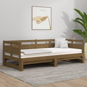 Sofá cama extraíble madera de pino marrón miel 2x(80x200) cm de vidaXL, Camas y somieres - Ref: Foro24-820320, Precio: 181,99...