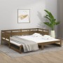 Removable sofa bed in honey brown pine wood 2x(80x200) cm by vidaXL, Beds and slatted bases - Ref: Foro24-820320, Price: 182,...