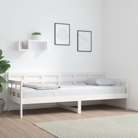 Sofá cama madera maciza de pino blanco 80x200 cm de vidaXL, Camas y somieres - Ref: Foro24-820363, Precio: 98,99 €, Descuento: %