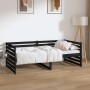 Solid black pine wood sofa bed 90x190 cm by vidaXL, Beds and slatted bases - Ref: Foro24-814653, Price: 135,01 €, Discount: %