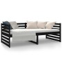 Solid black pine wood sofa bed 90x190 cm by vidaXL, Beds and slatted bases - Ref: Foro24-814653, Price: 135,01 €, Discount: %