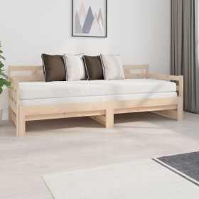 Removable sofa bed solid pine wood 2x(80x200) cm by vidaXL, Beds and slatted bases - Ref: Foro24-820377, Price: 168,42 €, Dis...