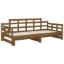 Sofá cama extraíble madera maciza pino marrón miel 2x(90x200)cm de vidaXL, Camas y somieres - Ref: Foro24-820345, Precio: 216...