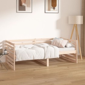 Solid pine wood sofa bed 90x190 cm by vidaXL, Beds and slatted bases - Ref: Foro24-814649, Price: 90,33 €, Discount: %