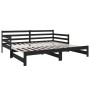 Sofá cama extraíble madera maciza de pino negro 2x(90x190) cm de vidaXL, Camas y somieres - Ref: Foro24-814663, Precio: 174,9...