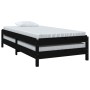 Cama apilable de madera pino maciza negro 75x190 cm de vidaXL, Camas y somieres - Ref: Foro24-820411, Precio: 102,99 €, Descu...