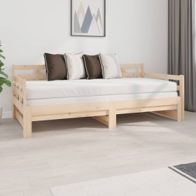 Removable sofa bed solid pine wood 2x(90x190) cm by vidaXL, Beds and slatted bases - Ref: Foro24-820382, Price: 175,12 €, Dis...