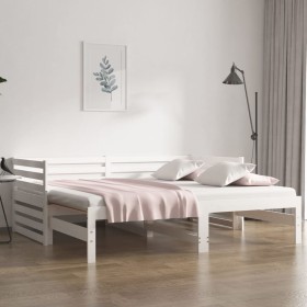 Removable sofa bed solid white pine wood 2x(90x190) cm by vidaXL, Beds and slatted bases - Ref: Foro24-814670, Price: 198,09 ...