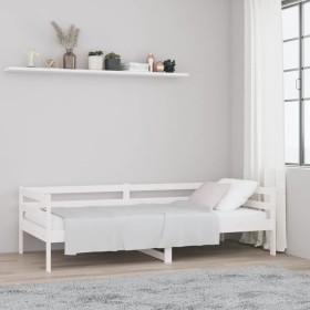 Sofá cama madera maciza de pino blanco 90x190 cm de vidaXL, Camas y somieres - Ref: Foro24-814635, Precio: 121,04 €, Descuent...