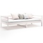 Sofá cama madera maciza de pino blanco 90x190 cm de vidaXL, Camas y somieres - Ref: Foro24-814635, Precio: 121,04 €, Descuent...