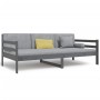 Gray solid pine wood sofa bed 90x190 cm by vidaXL, Beds and slatted bases - Ref: Foro24-814641, Price: 114,28 €, Discount: %