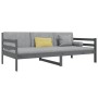 Gray solid pine wood sofa bed 90x190 cm by vidaXL, Beds and slatted bases - Ref: Foro24-814641, Price: 114,28 €, Discount: %