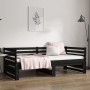 Sofá cama extraíble madera maciza de pino negro 2x(90x190) cm de vidaXL, Camas y somieres - Ref: Foro24-814673, Precio: 146,9...