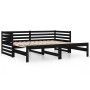 Sofá cama extraíble madera maciza de pino negro 2x(90x190) cm de vidaXL, Camas y somieres - Ref: Foro24-814673, Precio: 198,0...