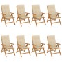 Reclining garden chairs and cushions 8 pcs solid teak wood by vidaXL, Garden chairs - Ref: Foro24-3196526, Price: 1,00 €, Dis...