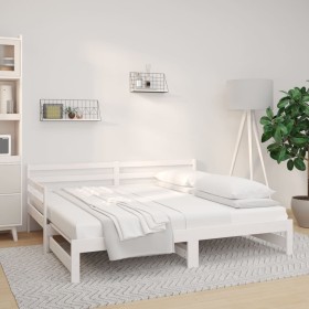 Removable sofa bed solid white pine wood 2x(90x190) cm by vidaXL, Beds and slatted bases - Ref: Foro24-814660, Price: 179,43 ...