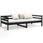 Solid black pine wood sofa bed 90x190 cm by vidaXL, Beds and slatted bases - Ref: Foro24-814638, Price: 119,23 €, Discount: %