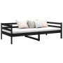 Sofá cama madera maciza de pino negro 90x190 cm de vidaXL, Camas y somieres - Ref: Foro24-814638, Precio: 119,99 €, Descuento: %