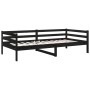 Sofá cama madera maciza de pino negro 90x190 cm de vidaXL, Camas y somieres - Ref: Foro24-814638, Precio: 119,99 €, Descuento: %