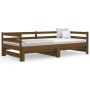 Sofá cama extraíble madera maciza pino marrón miel 2x(90x190)cm de vidaXL, Camas y somieres - Ref: Foro24-814657, Precio: 167...