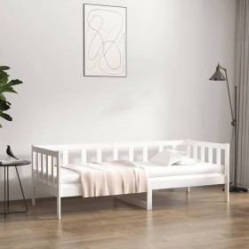 Solid white pine wood sofa bed 90x190 cm by vidaXL, Beds and slatted bases - Ref: Foro24-814645, Price: 115,45 €, Discount: %