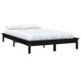 Estructura de cama de madera maciza pino negra 150x200 cm de vidaXL, Camas y somieres - Ref: Foro24-820550, Precio: 115,51 €,...