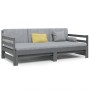 Removable sofa bed solid gray pine wood 2x(90x190) cm by vidaXL, Beds and slatted bases - Ref: Foro24-814661, Price: 178,72 €...