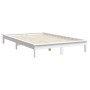 Estructura de cama de madera maciza de pino blanco 200x200 cm de vidaXL, Camas y somieres - Ref: Foro24-820562, Precio: 101,2...