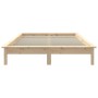 Solid pine wood bed frame 200x200 cm by vidaXL, Beds and slatted bases - Ref: Foro24-820561, Price: 98,72 €, Discount: %