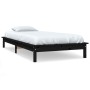 Estructura de cama madera maciza de pino negra 90x200 cm de vidaXL, Camas y somieres - Ref: Foro24-820530, Precio: 73,99 €, D...