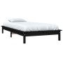 Estructura de cama madera maciza de pino negra 90x200 cm de vidaXL, Camas y somieres - Ref: Foro24-820530, Precio: 73,99 €, D...