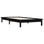 Estructura de cama madera maciza de pino negra 90x200 cm de vidaXL, Camas y somieres - Ref: Foro24-820530, Precio: 73,99 €, D...