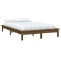 Estructura de cama madera maciza de pino marrón miel 160x200 cm de vidaXL, Camas y somieres - Ref: Foro24-820554, Precio: 140...