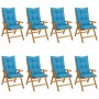 Reclining garden chairs and cushions 8 pcs solid teak wood by vidaXL, Garden chairs - Ref: Foro24-3196542, Price: 1,00 €, Dis...