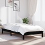 Single bed frame solid black pine wood 90x190 cm by vidaXL, Beds and slatted bases - Ref: Foro24-820575, Price: 93,35 €, Disc...