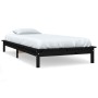 Single bed frame solid black pine wood 90x190 cm by vidaXL, Beds and slatted bases - Ref: Foro24-820575, Price: 93,35 €, Disc...