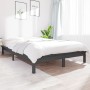 Solid gray pine wood bed frame 135x190 cm by vidaXL, Beds and slatted bases - Ref: Foro24-820583, Price: 145,99 €, Discount: %