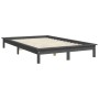 Estructura de cama madera maciza de pino gris 135x190 cm de vidaXL, Camas y somieres - Ref: Foro24-820583, Precio: 84,24 €, D...