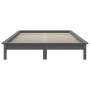 Estructura de cama madera maciza de pino gris 135x190 cm de vidaXL, Camas y somieres - Ref: Foro24-820583, Precio: 84,24 €, D...